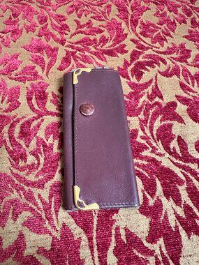 Vtg Cartier Bordeaux Burgundy Small Logo Leather Key Hooks Holder Case